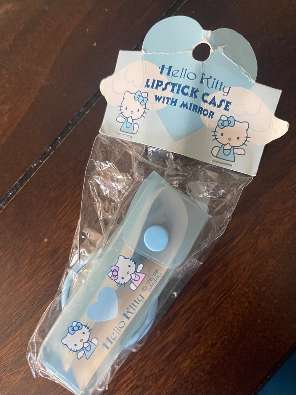 vintage Hello Kitty Lipstick Case with Mirror, produced officially by Sanrio.